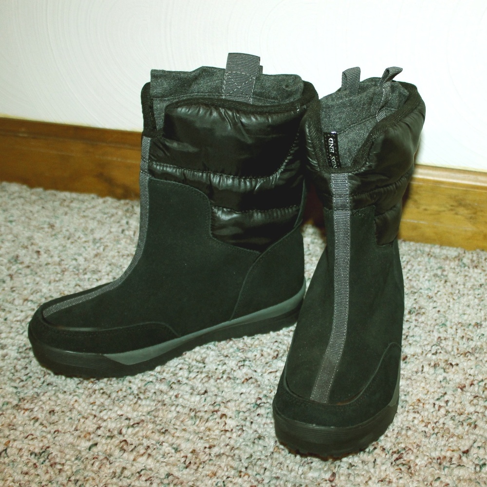 Lands End Black Suede Boots